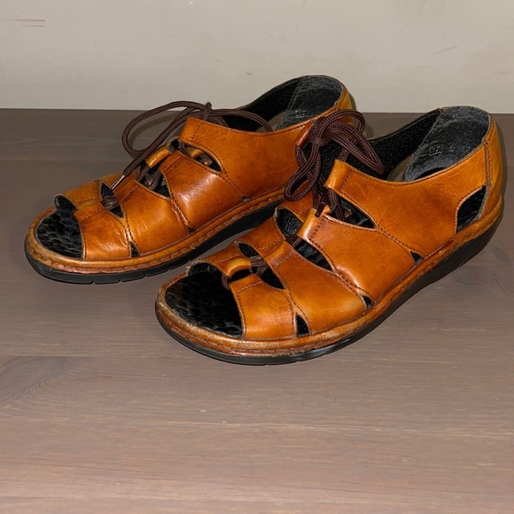 Reiker Cognac Leather Sandals - Women’s Size 37 - Picture 2 of 9